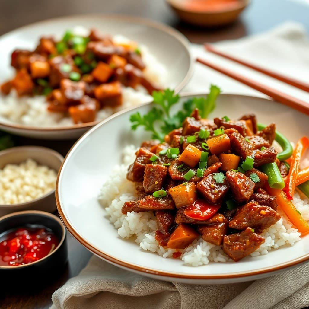 Sichuan Spiced Beef Rice Bowls