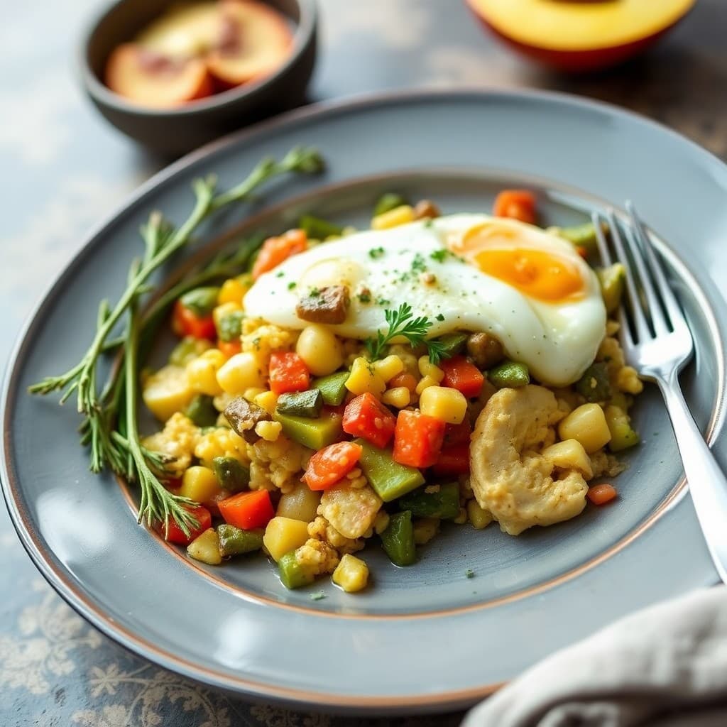 Winter Vegetable and Egg Scramble