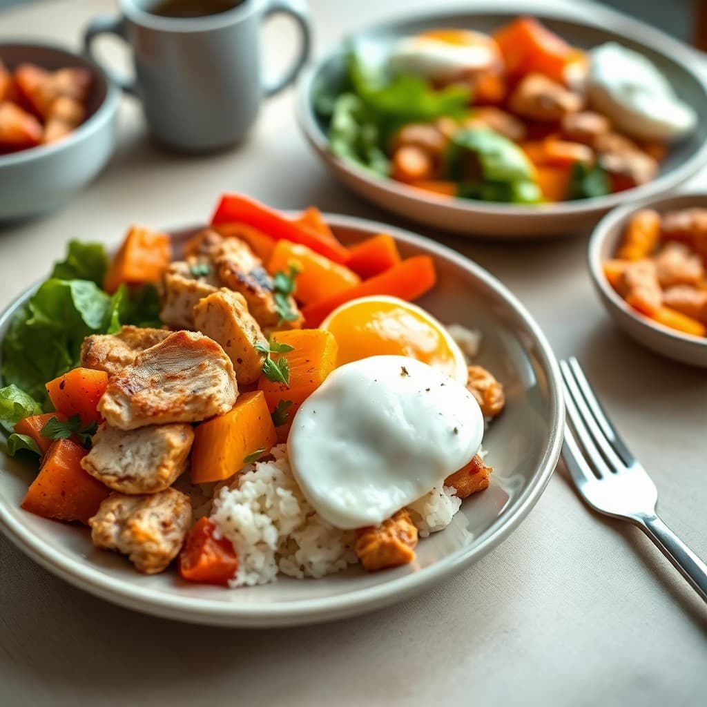 Zesty Chicken and Vegetable Breakfast Bowls