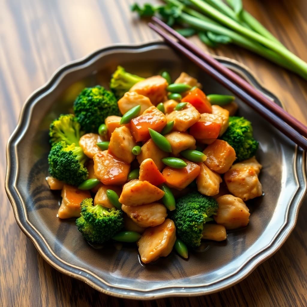 Teriyaki Chicken Stir-Fry with Broccoli and Edamame