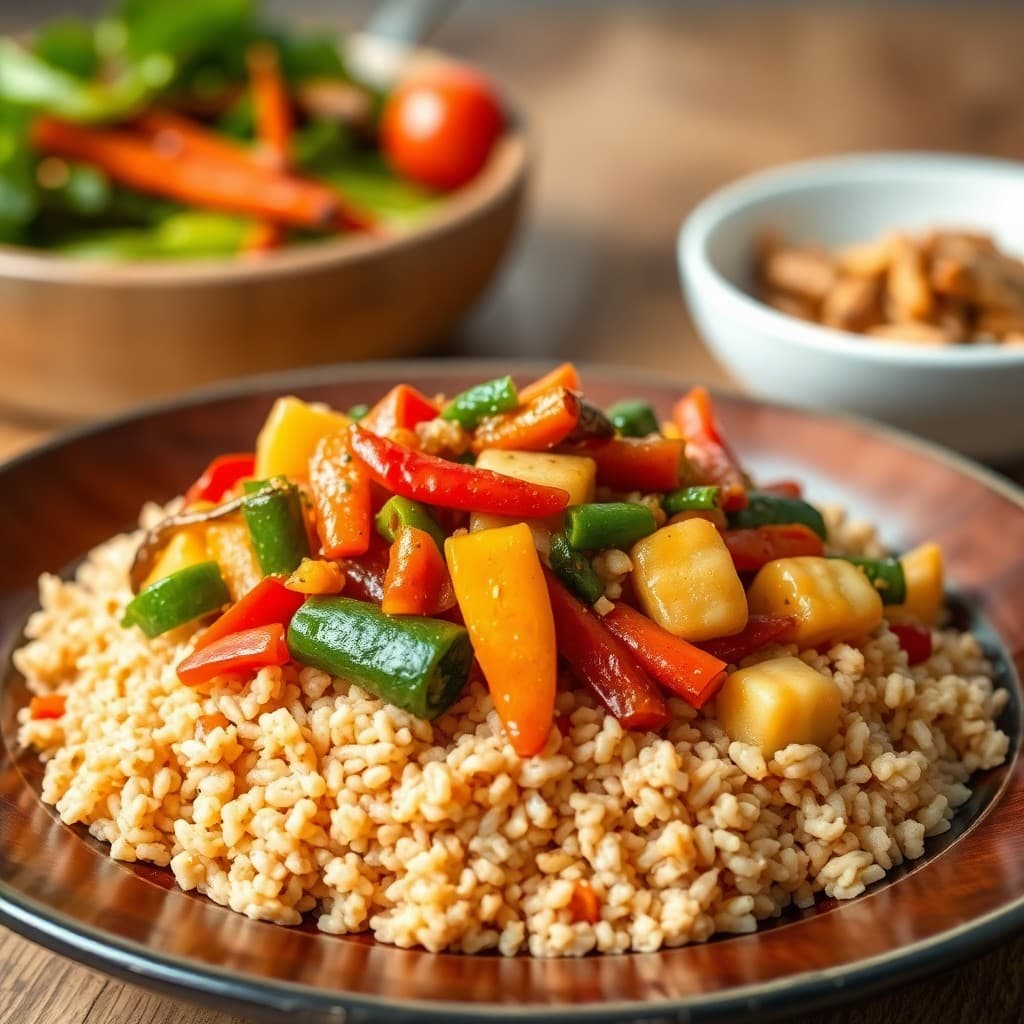 Vegetable Stir-Fry with Brown Rice