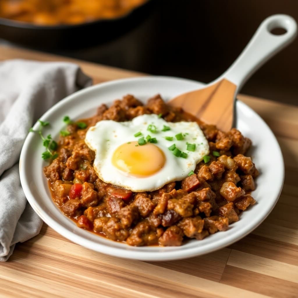 Keto Beef and Eggs Breakfast Skillet