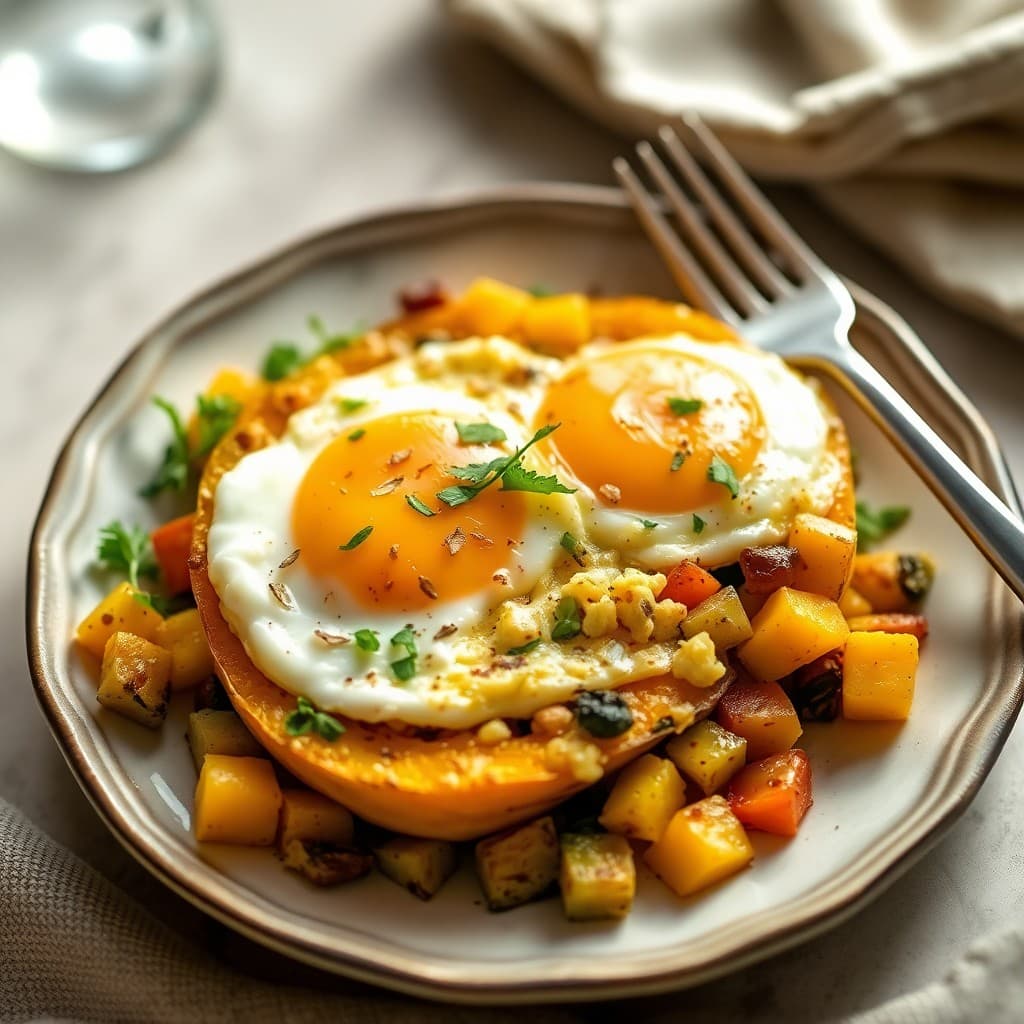 Roasted Acorn Squash and Egg Bake