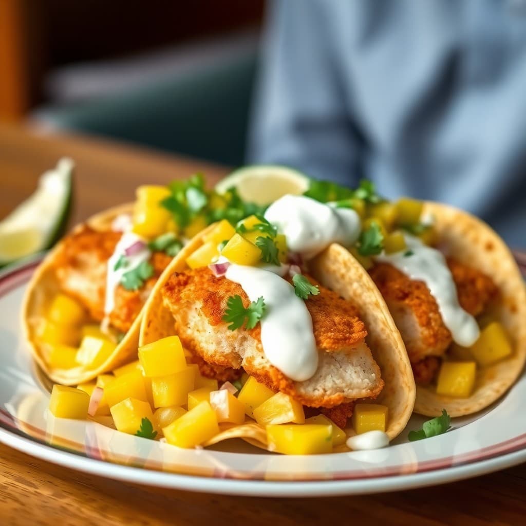 Baja Fish Tacos with Mango Salsa