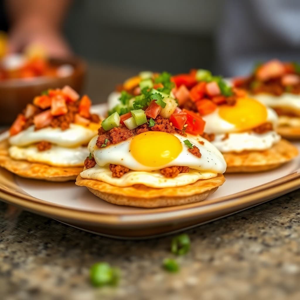 Spanish Chorizo & Egg Breakfast Tostada Bar