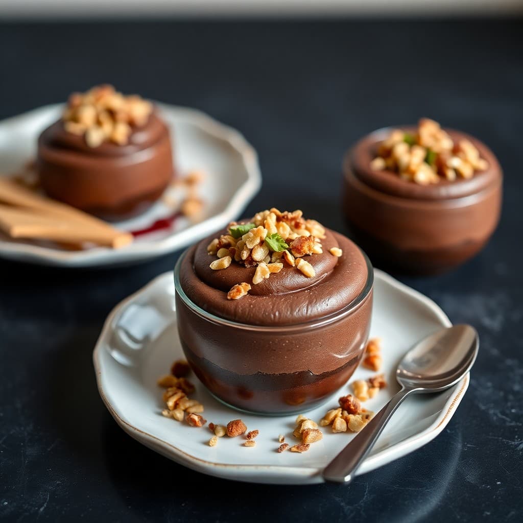 Ethiopian Injera-Spiced Chocolate Mousse with Millet Crunch