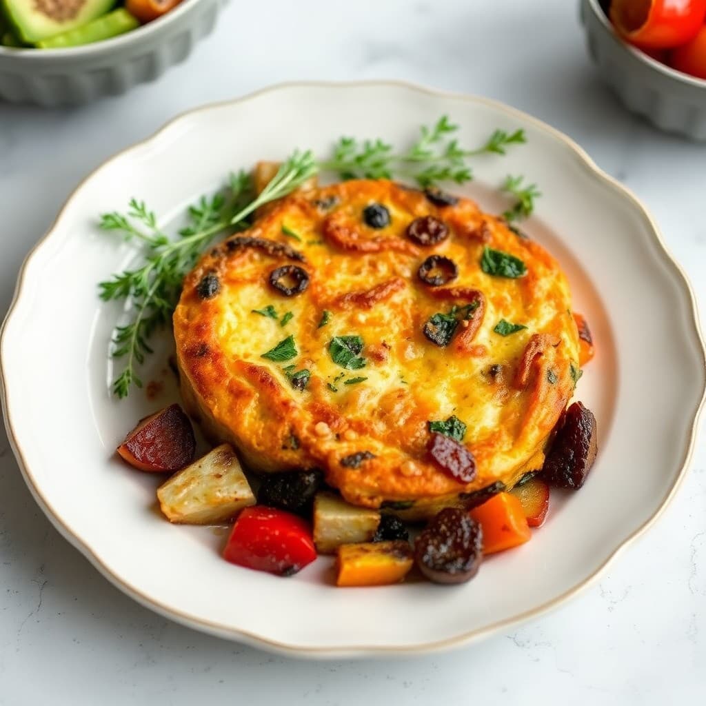 Keto Breakfast Frittata with Roasted Winter Veggies