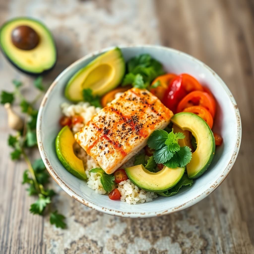 Satiating Salmon and Avocado Bowl
