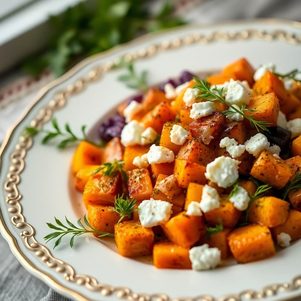 Roasted Butternut Squash and Feta Salad