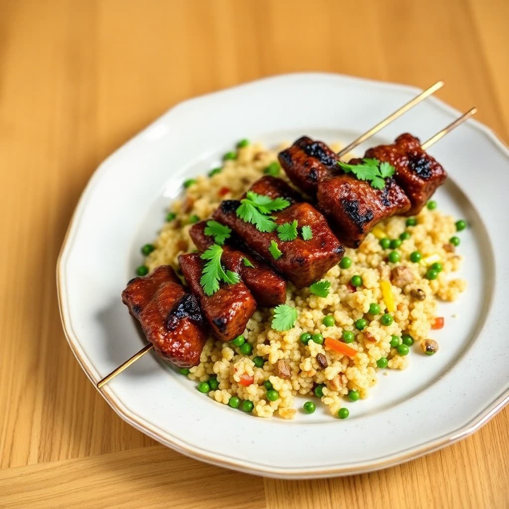 Sizzling Brazilian Picanha Skewers with Chimichurri Quinoa