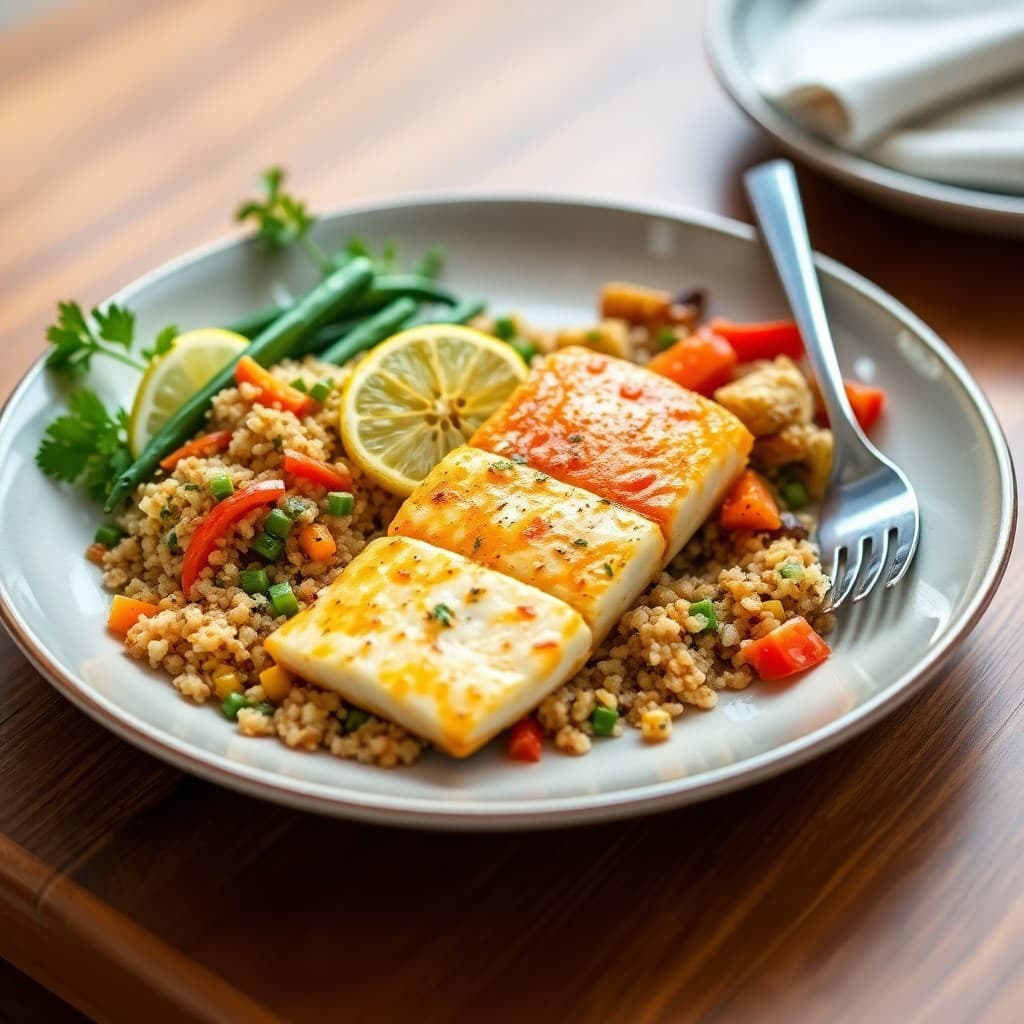 Citrus-Glazed Mahi Mahi with Quinoa Veggie Stir-Fry