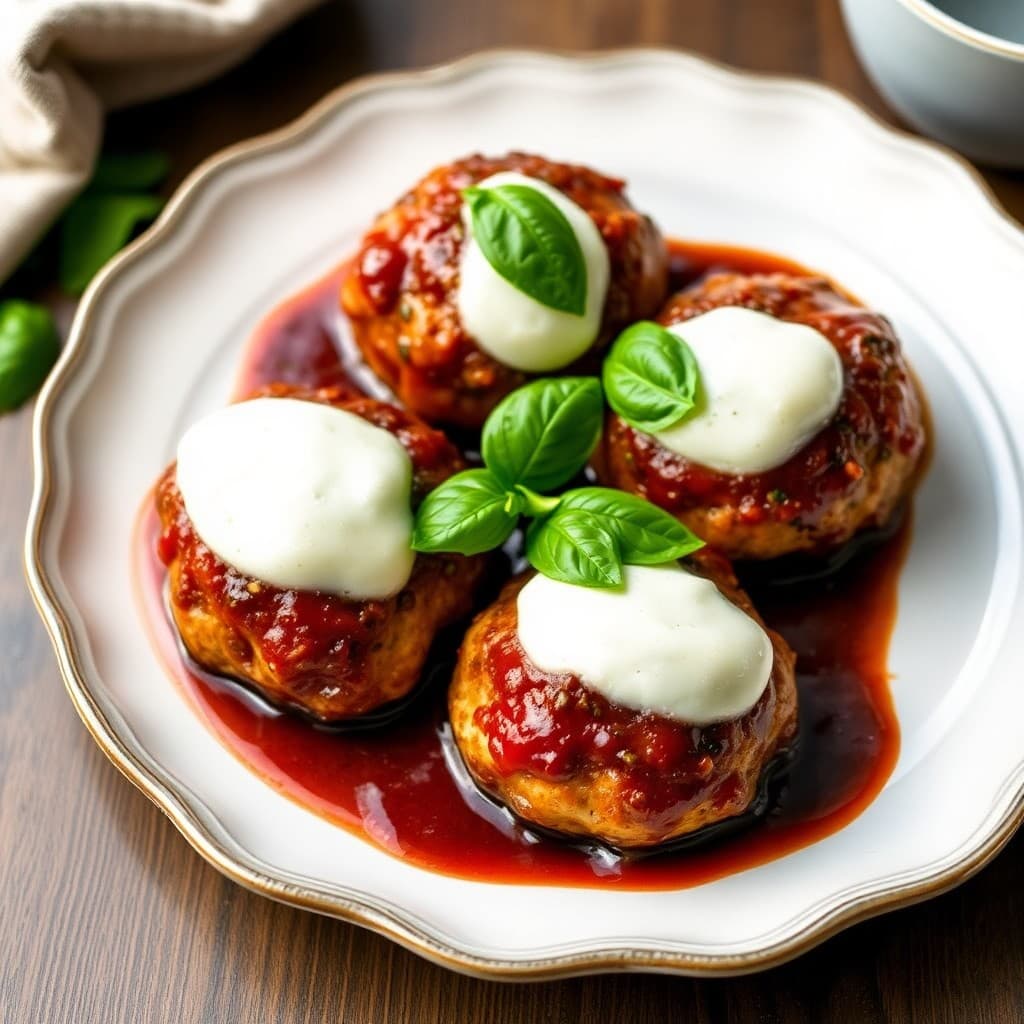 Balsamic Glazed Chicken Parmesan Meatballs