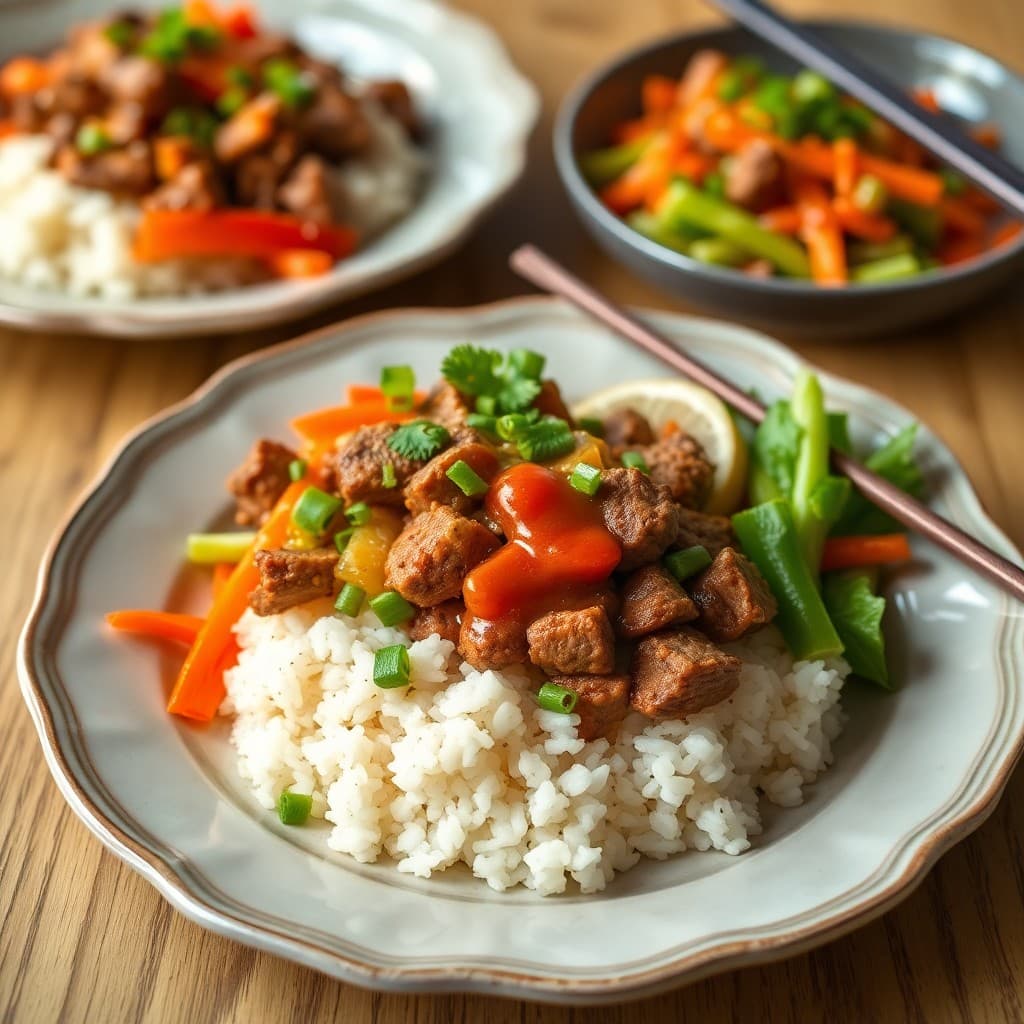 Korean Beef and Veggie Bibimbap Bowls