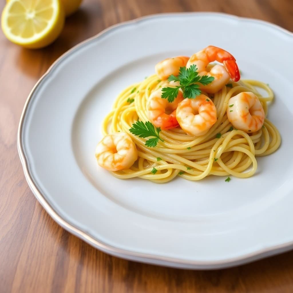 Lemon Garlic Shrimp Scampi Pasta