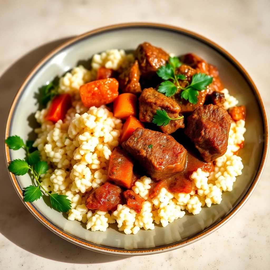 Moroccan Spiced Lamb Tagine with Couscous