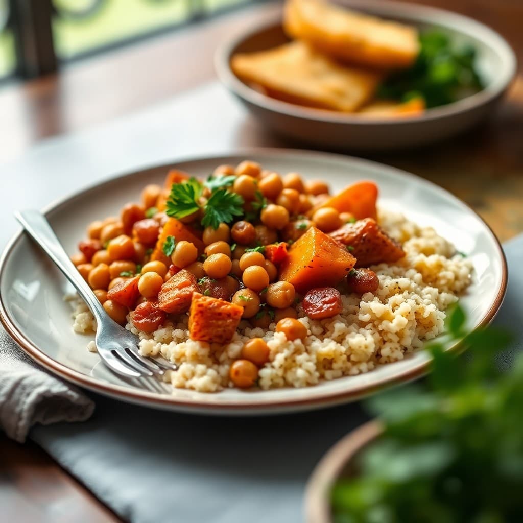 Moroccan Chickpea Tagine with Couscous