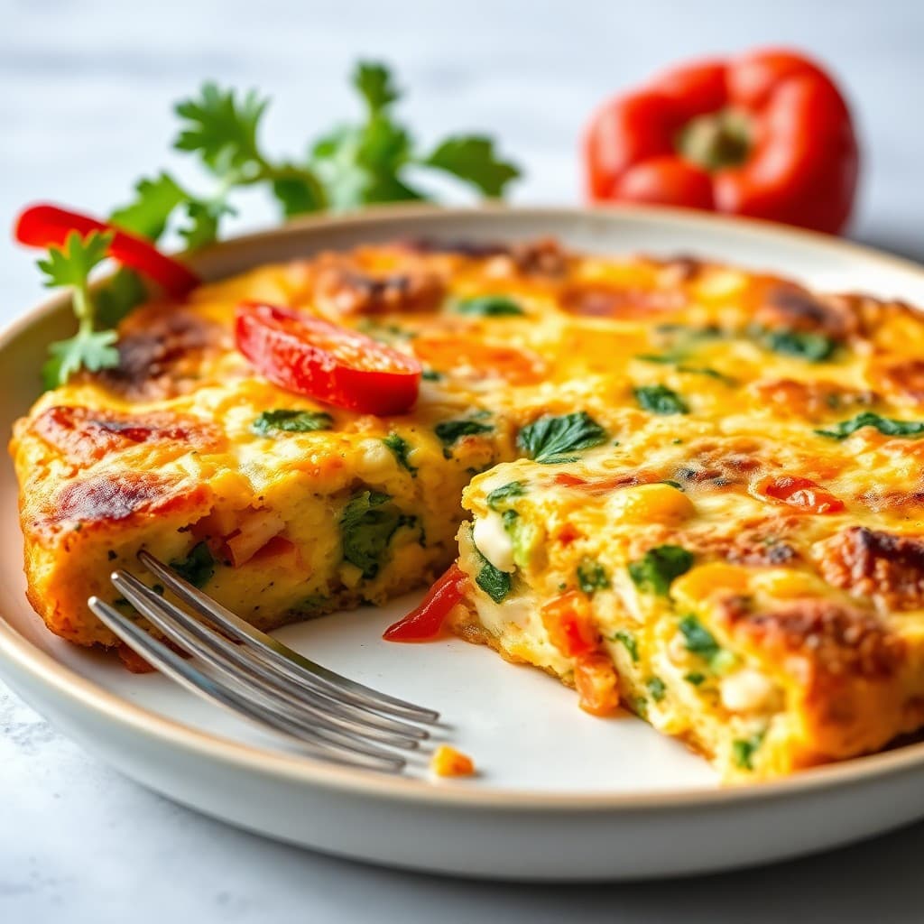 Vegetable Frittata with Roasted Red Peppers