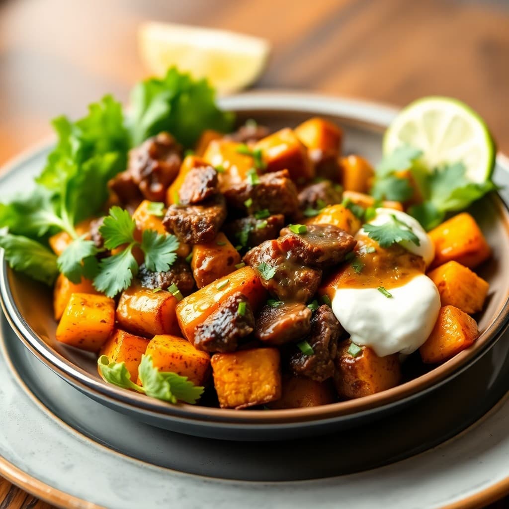 Zesty Brazilian Beef and Sweet Potato Bowls