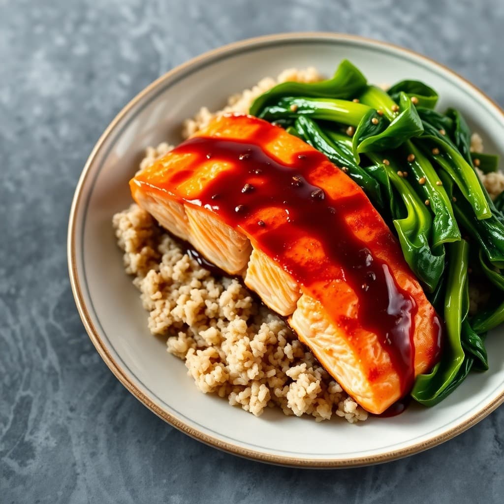 Japanese Miso-Glazed Salmon with Sautéed Bok Choy
