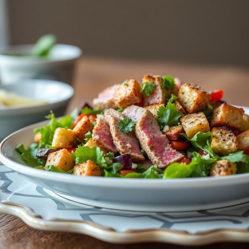 Seared Tuna Panzanella Salad