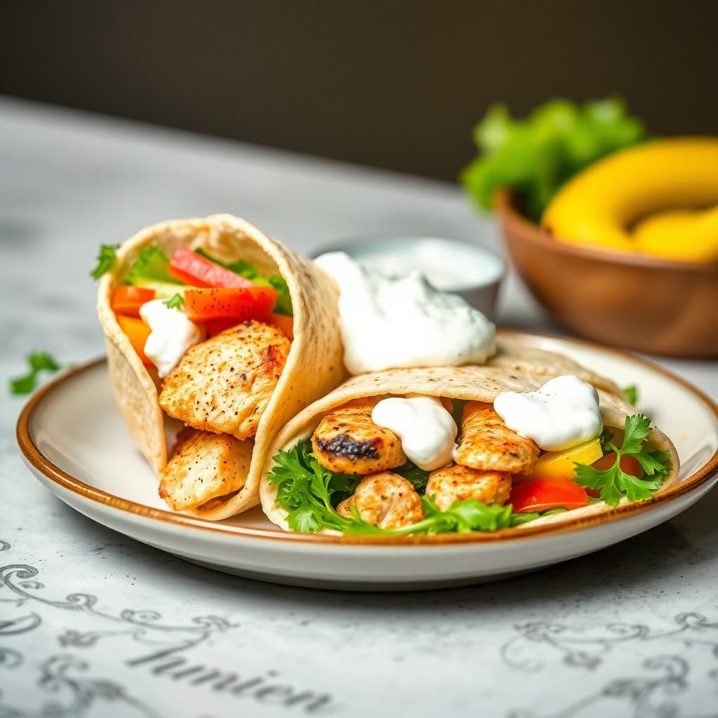 Zesty Greek Chicken Souvlaki Wraps