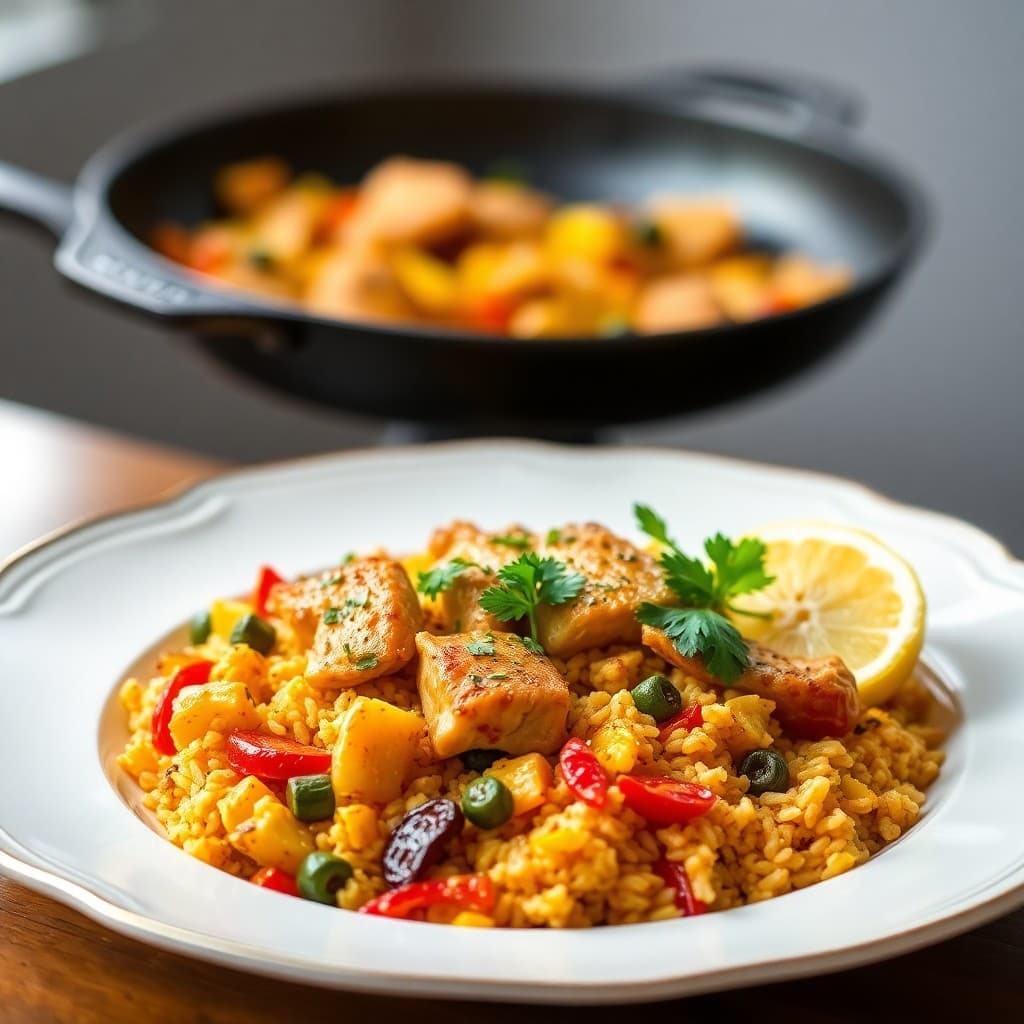 Vibrant Spanish Chicken Paella with Saffron Rice