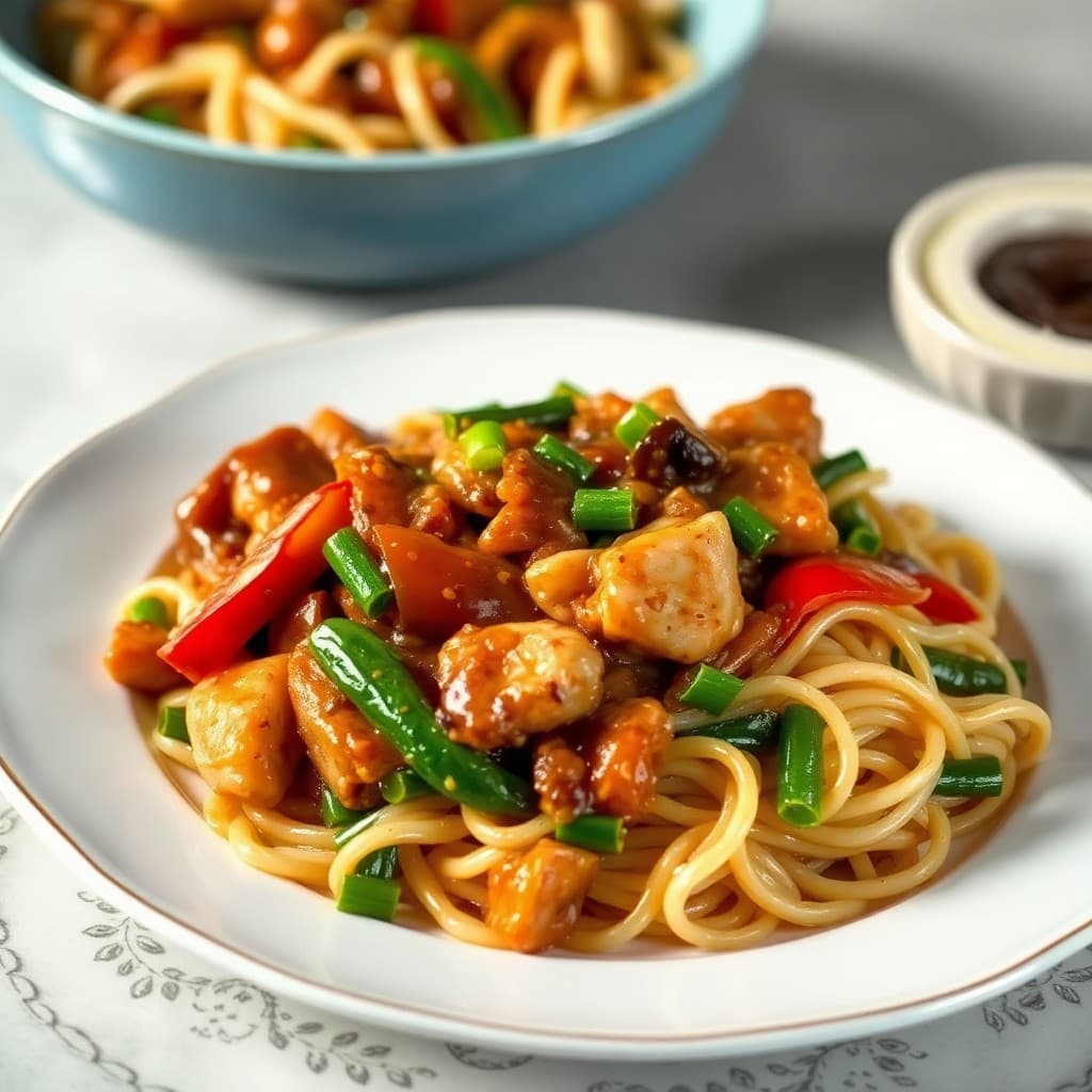 Teriyaki Chicken Stir-Fry with Vegetable Noodles