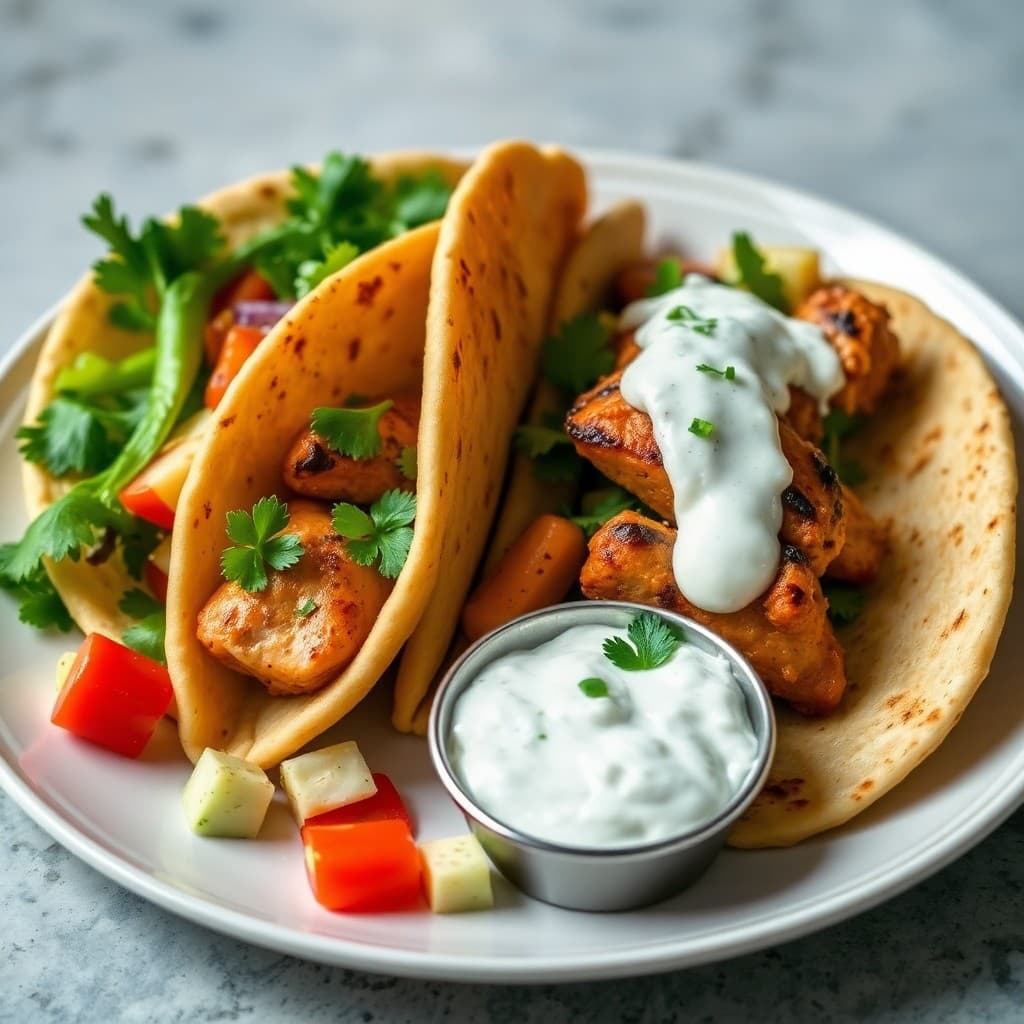Greek Chicken Pitas with Tzatziki Sauce