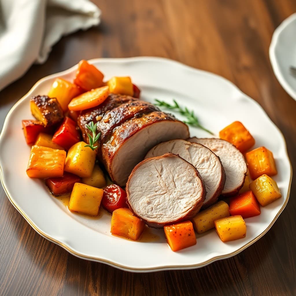 Roasted Pork Tenderloin with Autumn Vegetables