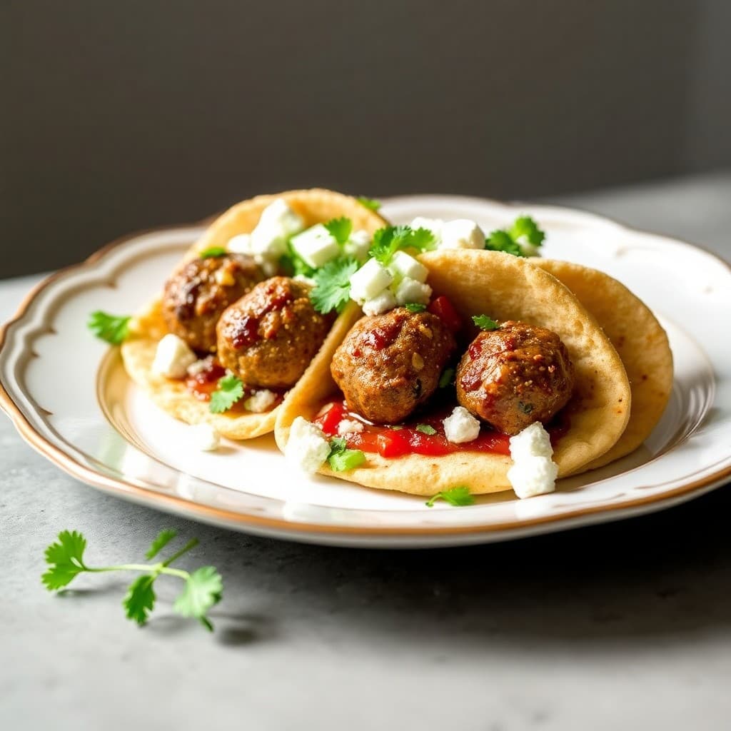 Moroccan Lamb Meatball Pitas with Cucumber Feta Salad