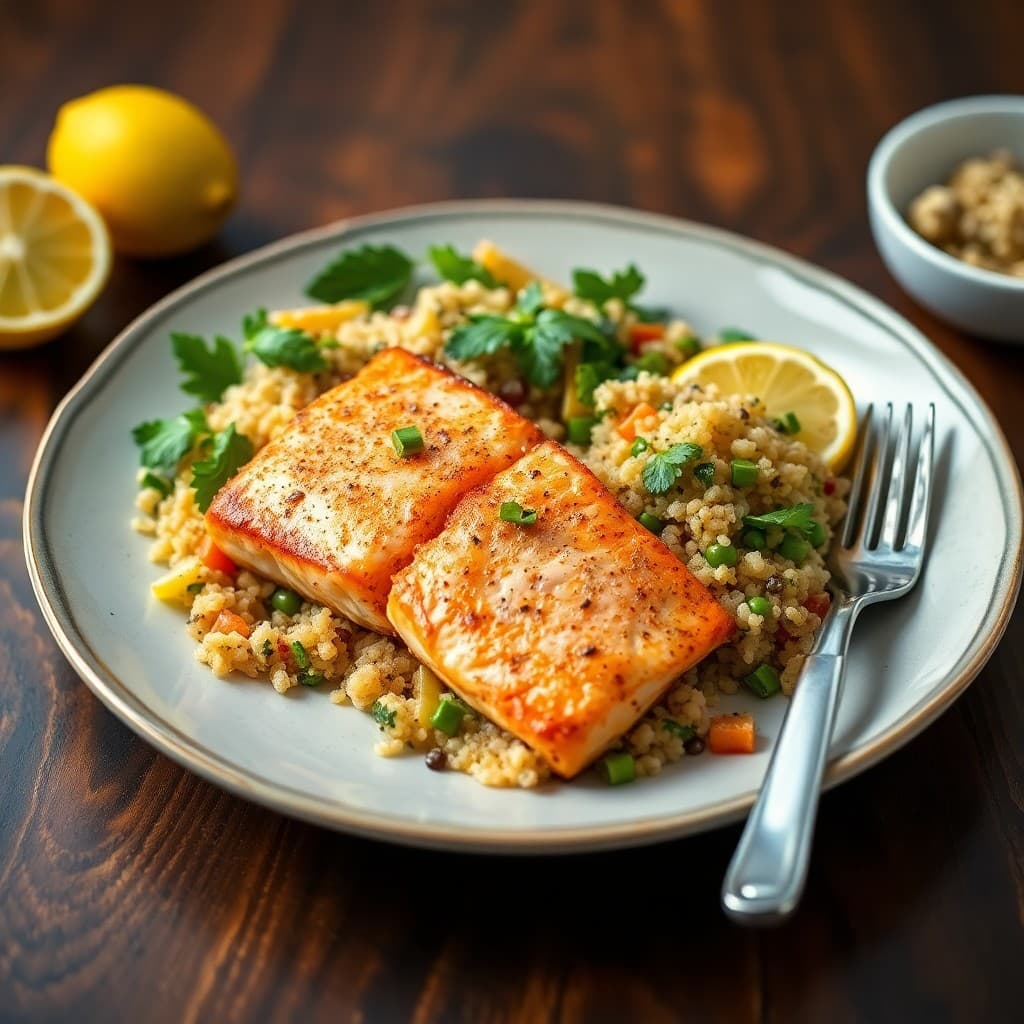 Seared Chili-Lime Salmon with Citrus Quinoa Salad
