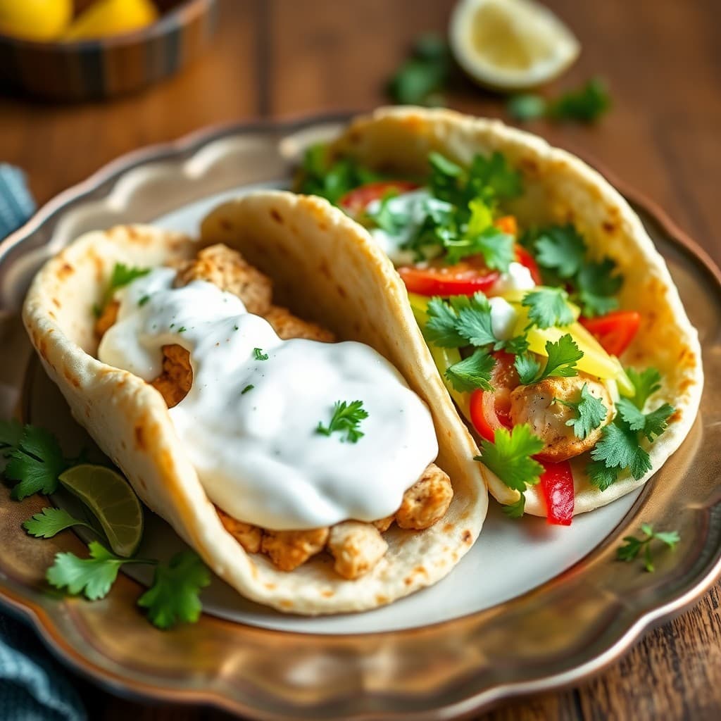 Zesty Lemon Chicken Pitas with Tzatziki