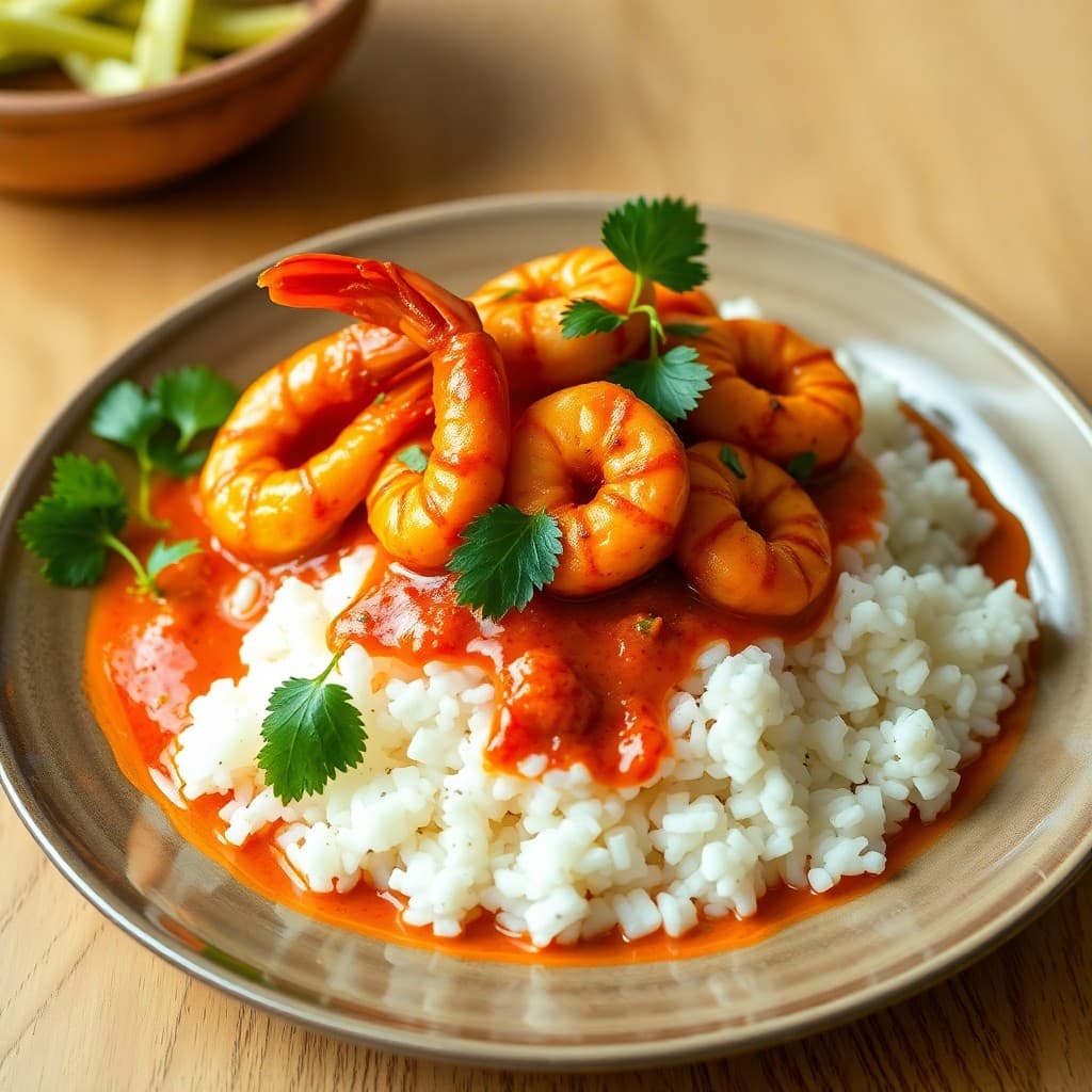 Thai Red Curry Shrimp with Coconut Rice