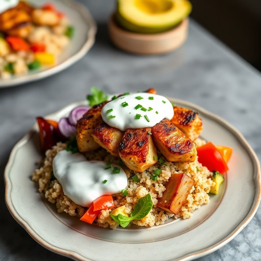 Zesty Mediterranean Chicken Shawarma Bowls