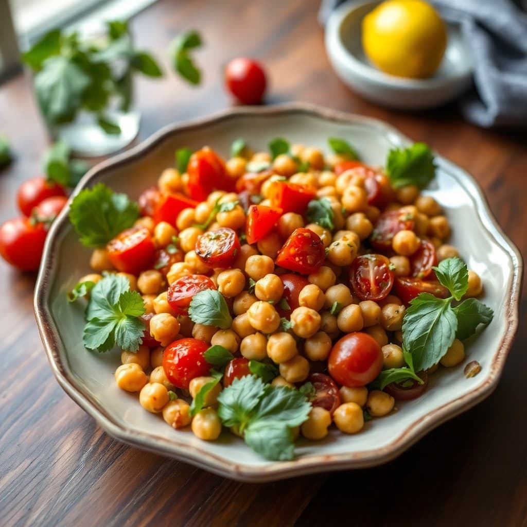 Roasted Tomato and Chickpea Salad with Lemon-Herb Vinaigrette