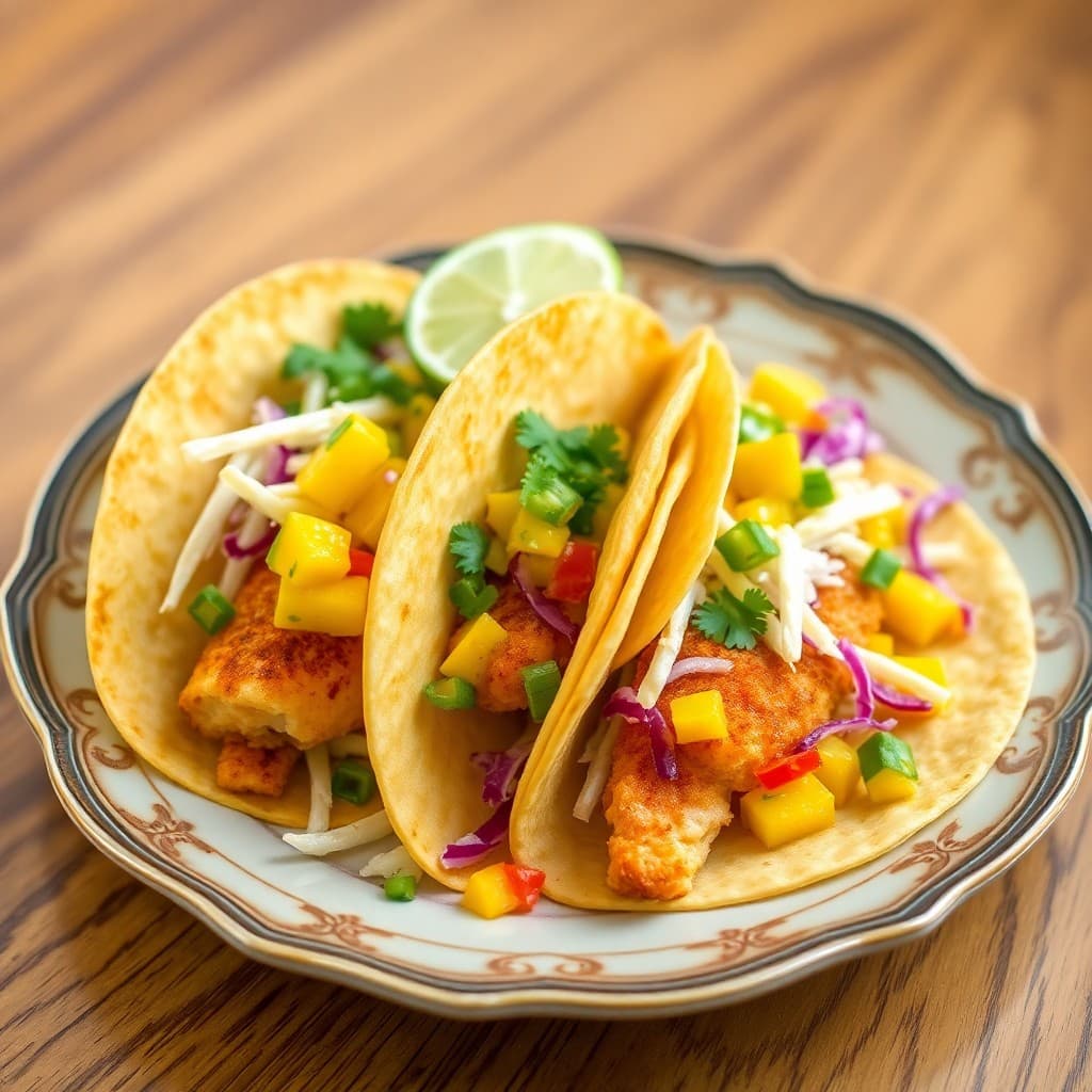 Baja-Style Fish Tacos with Mango Salsa