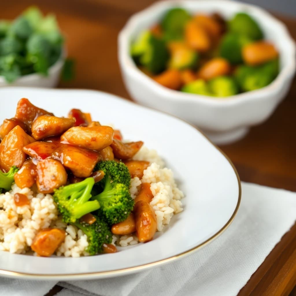 Teriyaki Chicken Stir-Fry with Garlic Ginger Broccoli