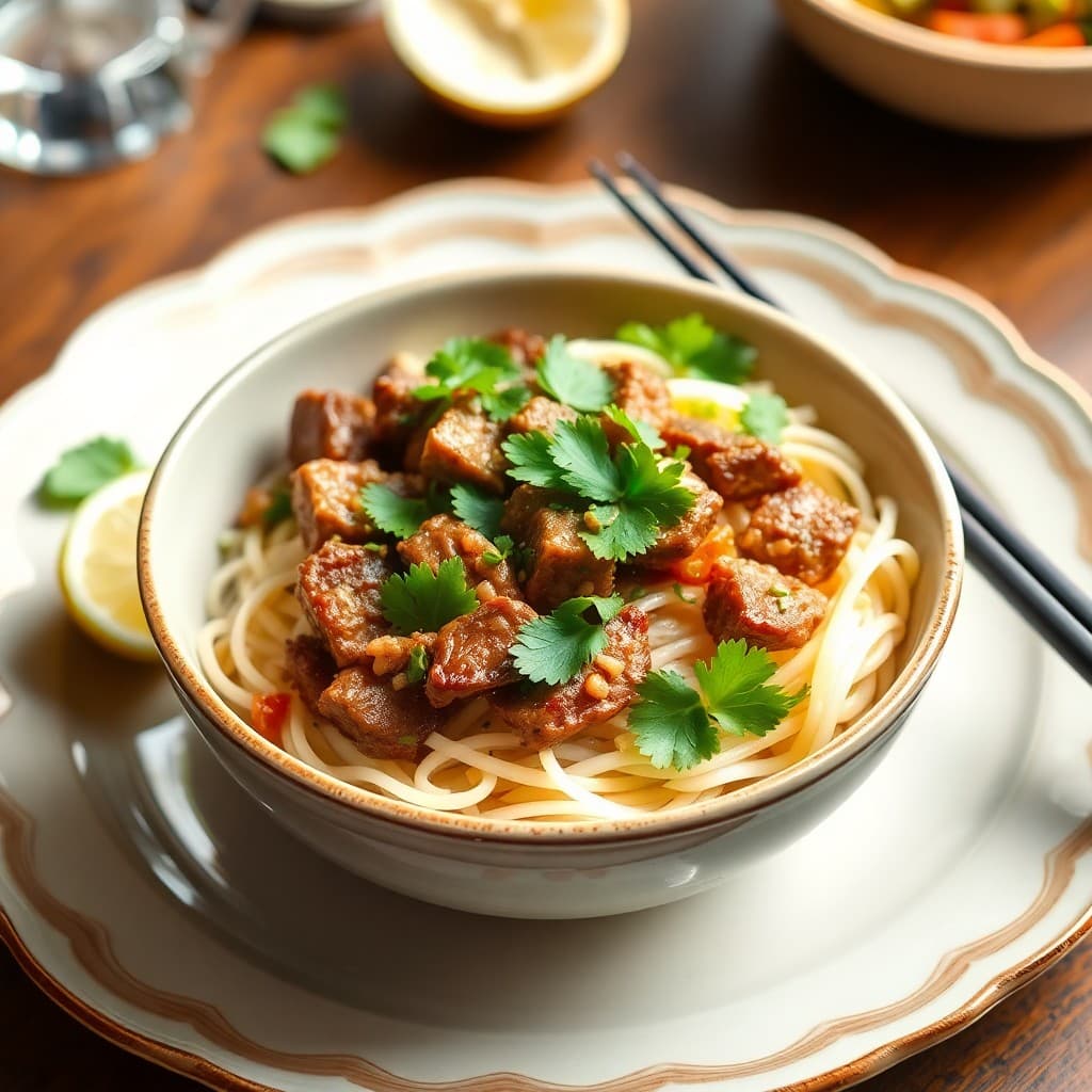 Vietnamese Lemongrass Beef Noodle Bowls