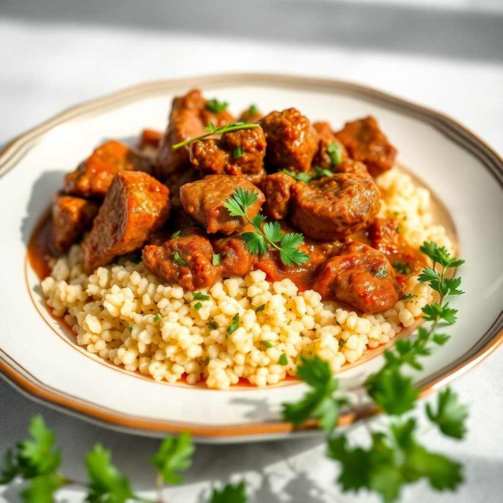 Moroccan Lamb Tagine with Herbed Couscous