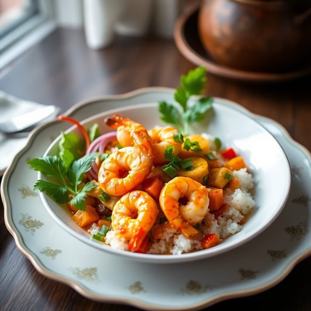 Thai Coconut Curry Shrimp Bowl
