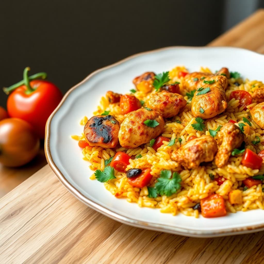 Sizzling Spanish Chicken Paella