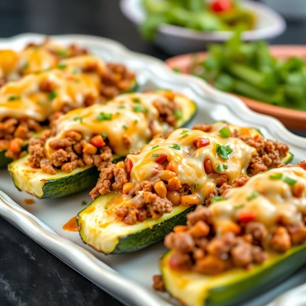 Keto Beef Zucchini Boats