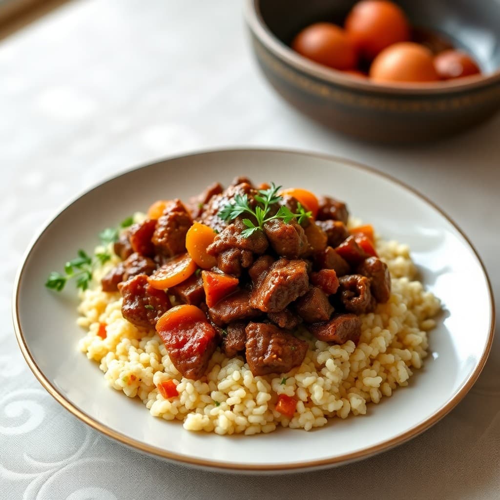 Moroccan-Style Beef Tagine with Apricot Couscous