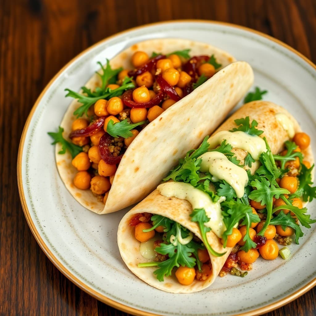 Crispy Chickpea & Mujadara Wrap with Tahini-Herb Drizzle