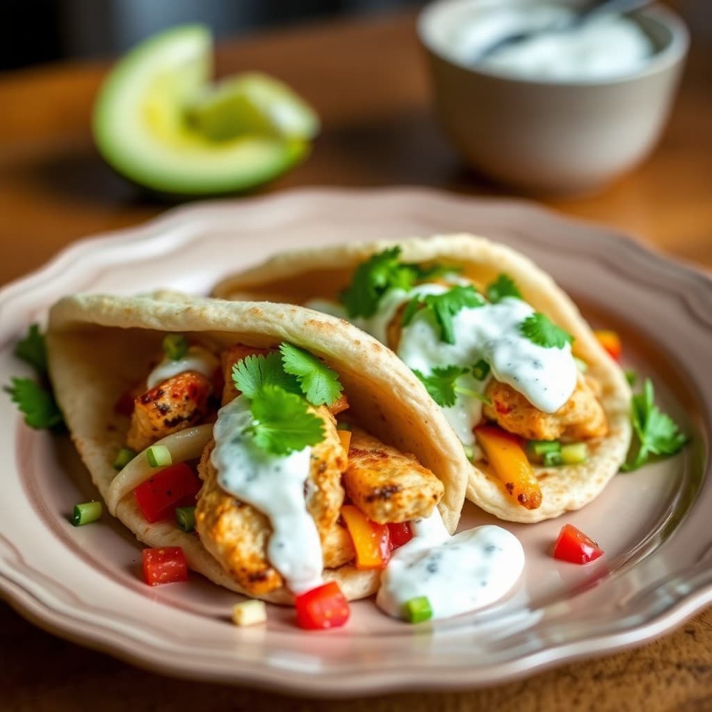 Mediterranean Chicken Pitas with Tzatziki