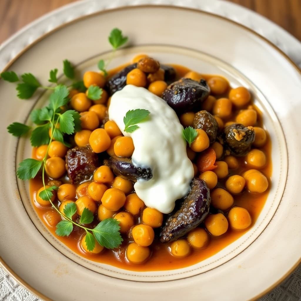 Moroccan Chickpea and Eggplant Stew