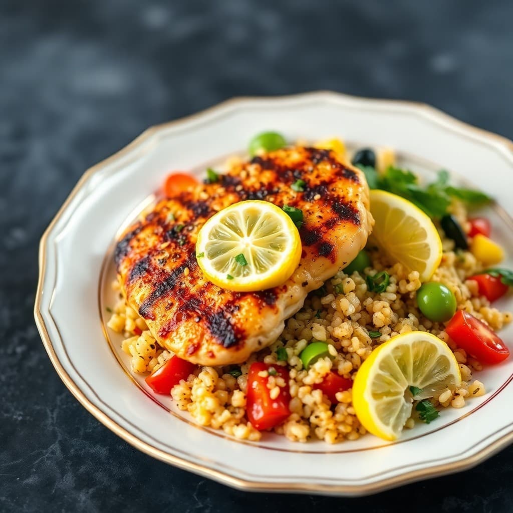 Zesty Lemon Chicken with Quinoa Salad