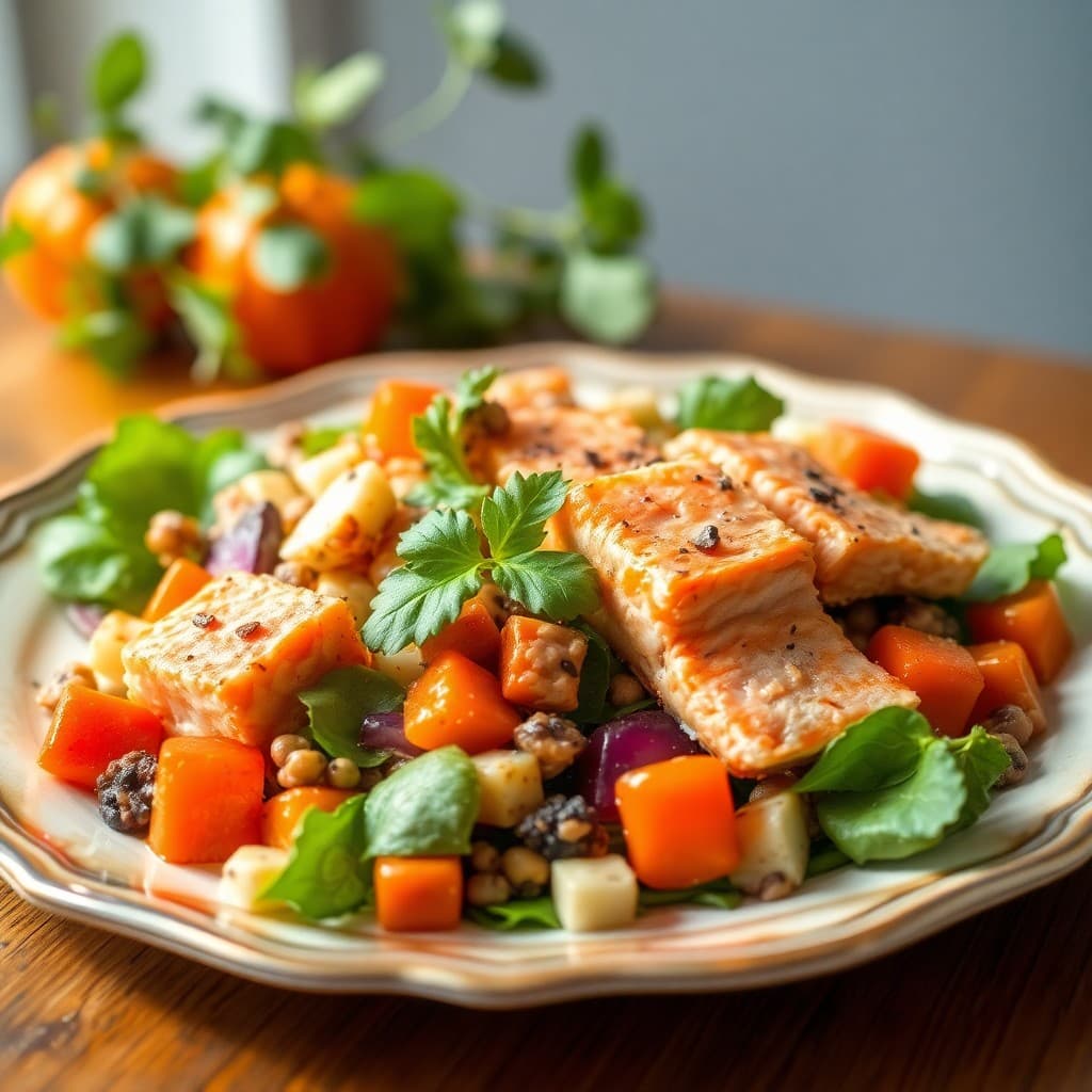 Autumnal Satiating Salmon Salad