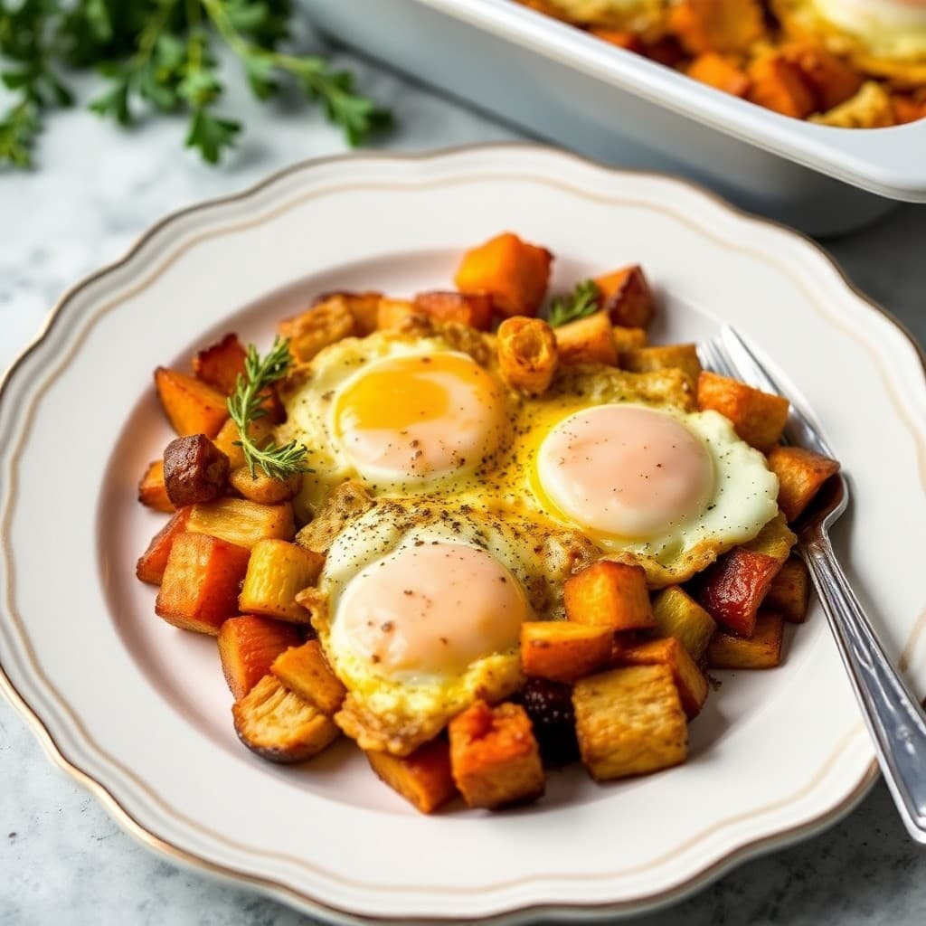 Keto Breakfast Bake with Roasted Vegetables