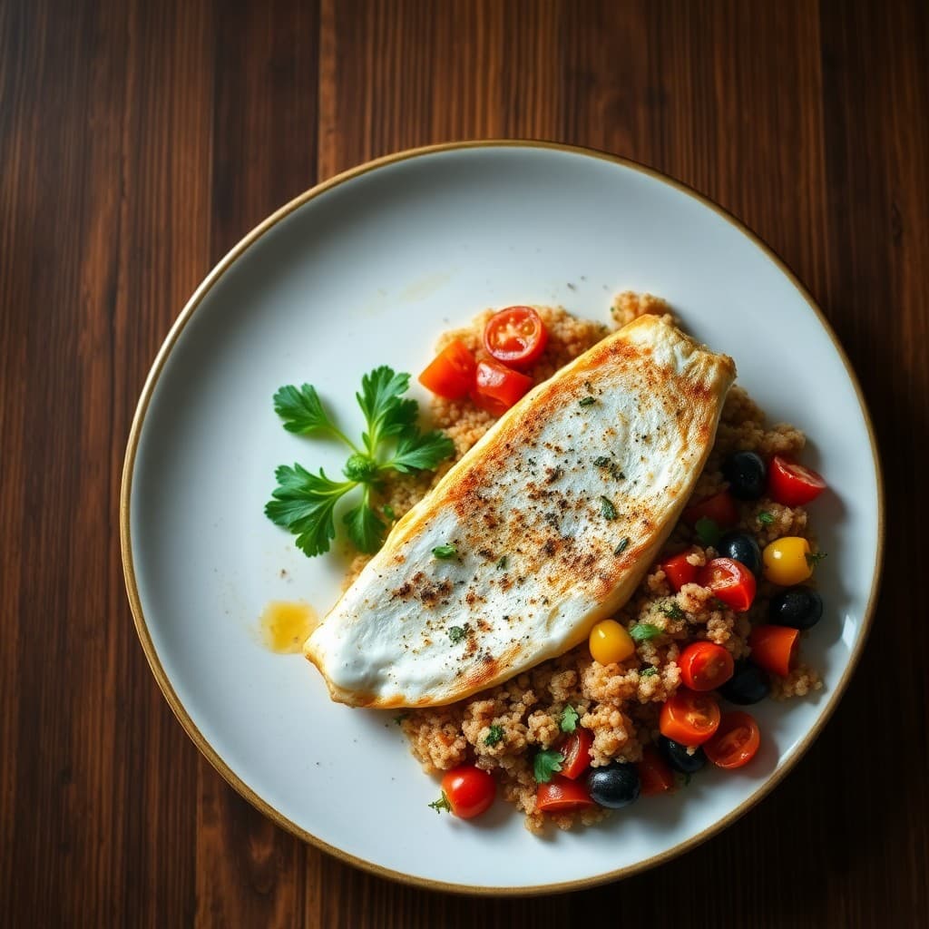 Baked Mediterranean Snapper with Roasted Tomato Bulgur Salad